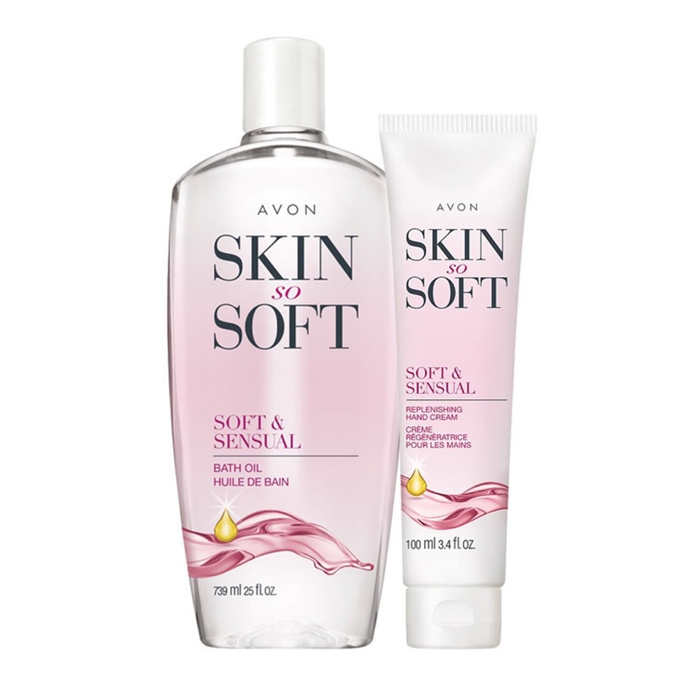 COPY - Avon skin so soft soft and sensual bath oil & hand cream 2 pieces set